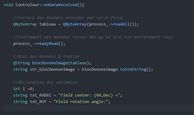 fonction onDataReceived